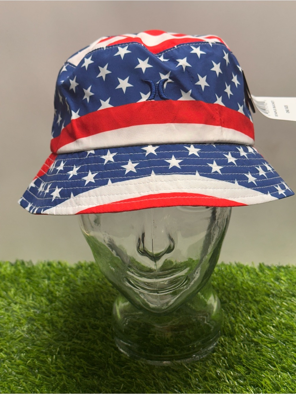Hurley Unisex Staple Bucket Hat American Flag Red Blue White Stars Stripes